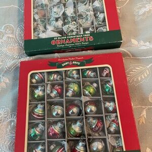 Two Boxes of Christopher Radko Shiny Brite Mini Ornaments - AND Tree